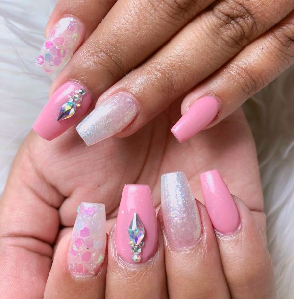 Amazing Coffin Shaped Unicorn Nails! Amazing Coffin Shaped Unicorn Nails!
