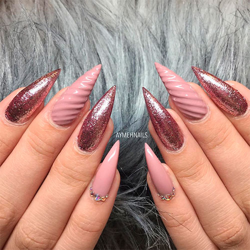 Rose Gold Leaf Unicorn Nail Polish Set