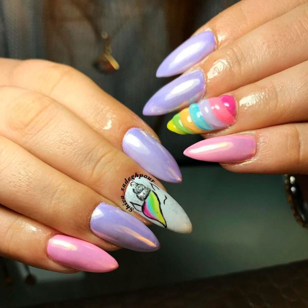 So lovely Unicorn Colorful Nails!
