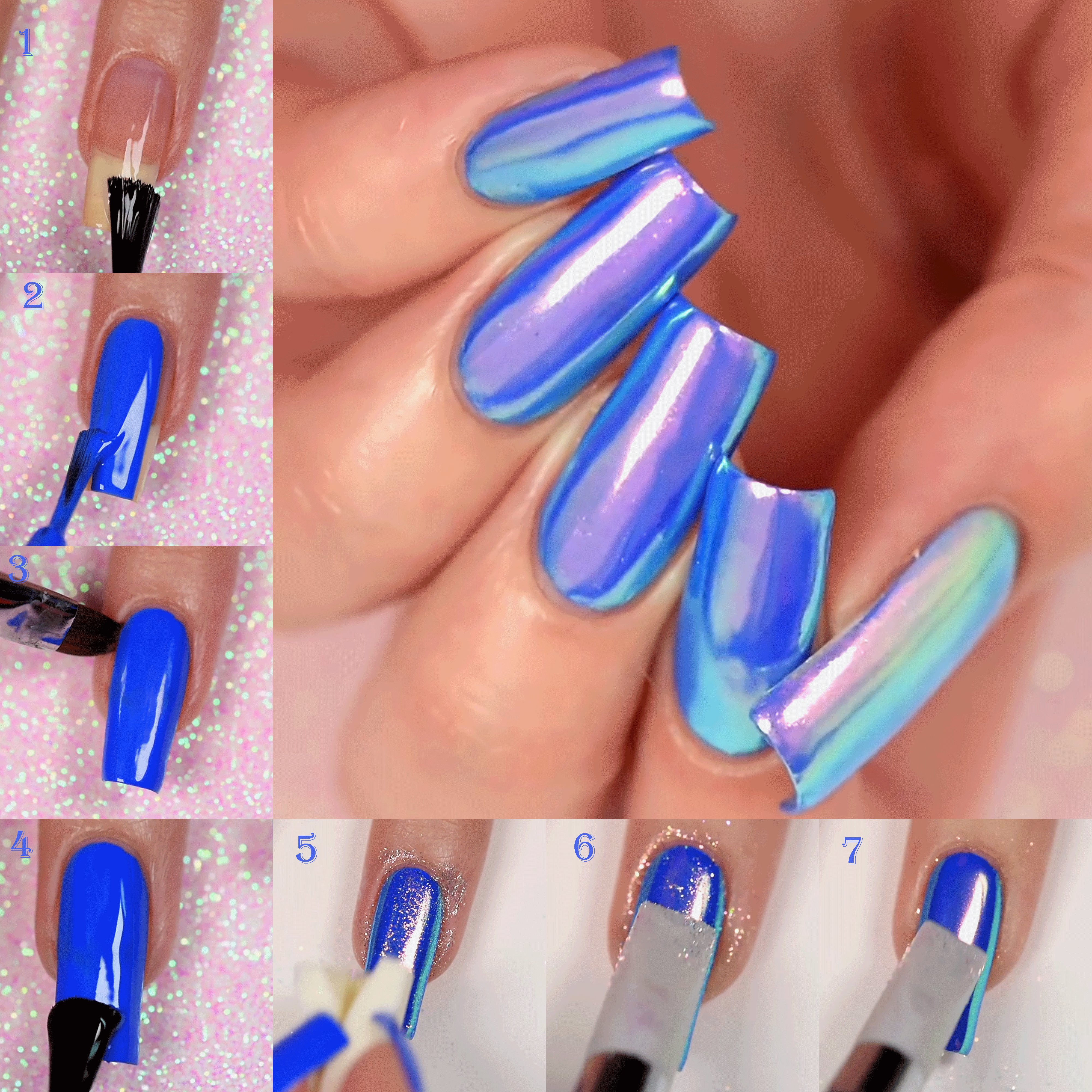 The Best Unicorn Nail Art Design Ideas Tutorials Unicorn Chrome Nail Powder Step By Tutorial