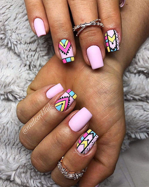 So cute baby pink spring nails