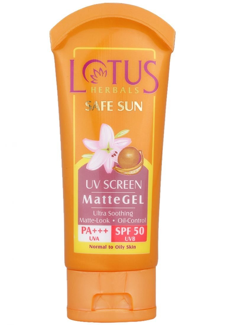 Lotus Herbals Safe Sun Uv Screen Matte Gel SPF 50 50g - best sunscreens for oily skin