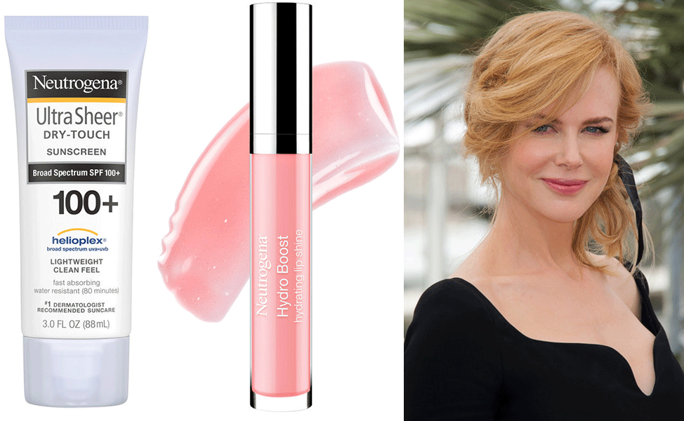 Nicole Kidman's Favorite Beauty Products - Neutrogena Ultra Sheer SPF & Neutrogena Hydro Boost Hydrating Lip Shine Nicole Kidman's Favorite Beauty Products - Neutrogena Ultra Sheer SPF & Neutrogena Hydro Boost Hydrating Lip Shine