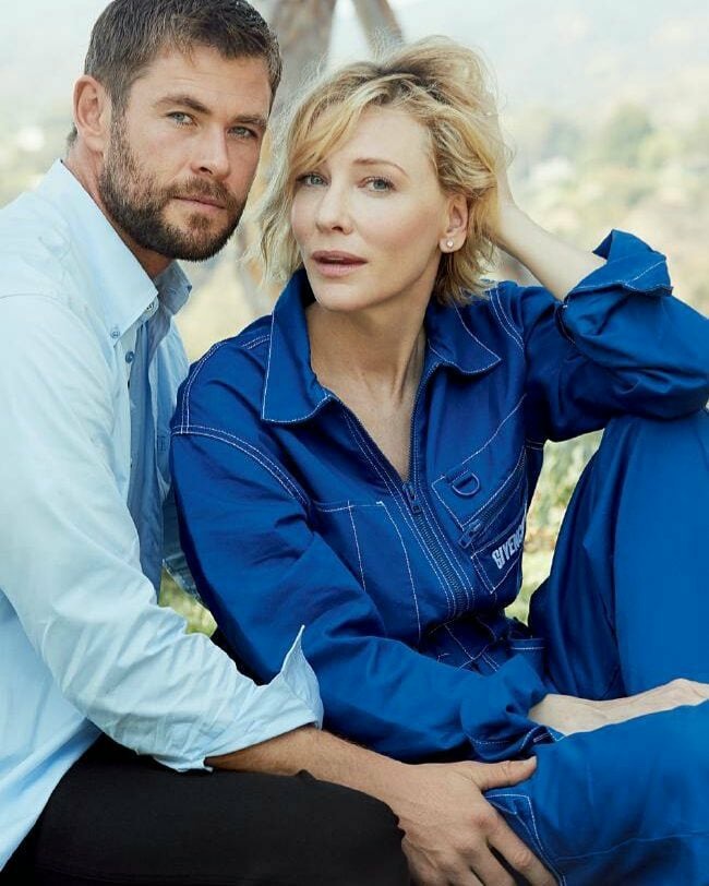 Cate Blanchett and the thor actor Chris Hemsworth - cate blanchett thor