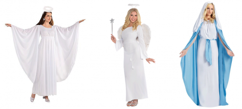 Angel, Heaven Sent and Virgin-Mary Christmas Costumes