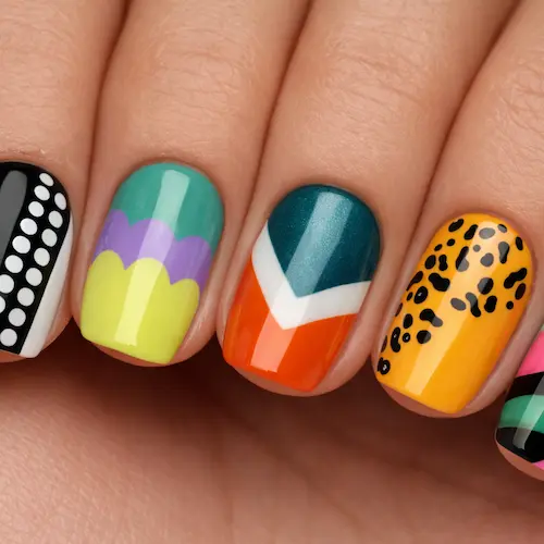 Five easy nail art designs for beginners, highlighting fun patterns and techniques to try at home for stylish nails.