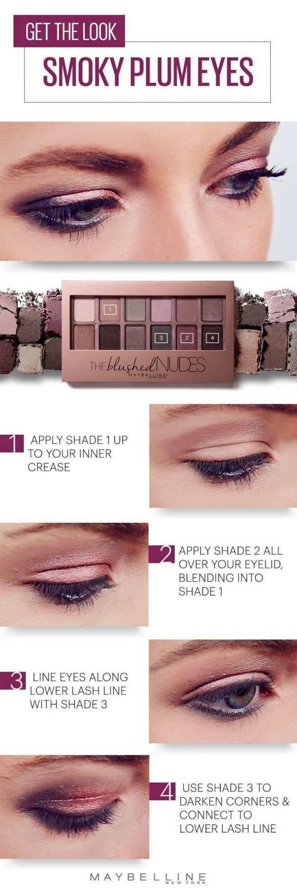 Maybelline New York The Blushed Nudes - Smoky Plum Eyes! Maybelline New York The Blushed Nudes - Smoky Plum Eyes!