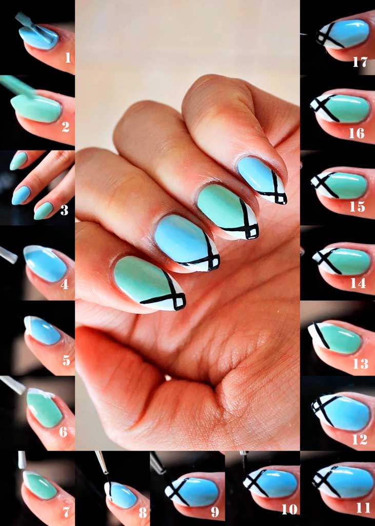 Pastel Spring Easy Nail Art Design Tutorial in 17 steps for Beginners