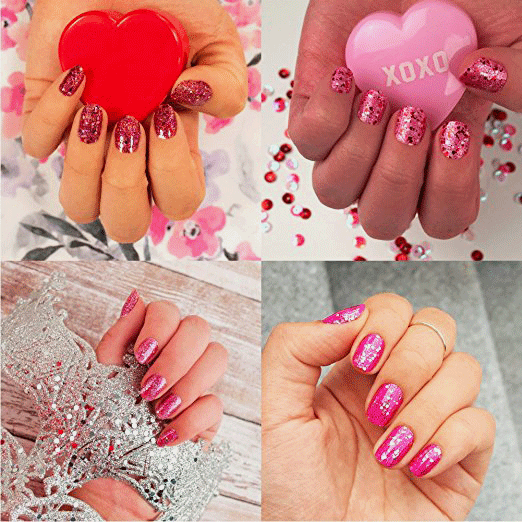 Pink Glitter Nail Strips by Color Street