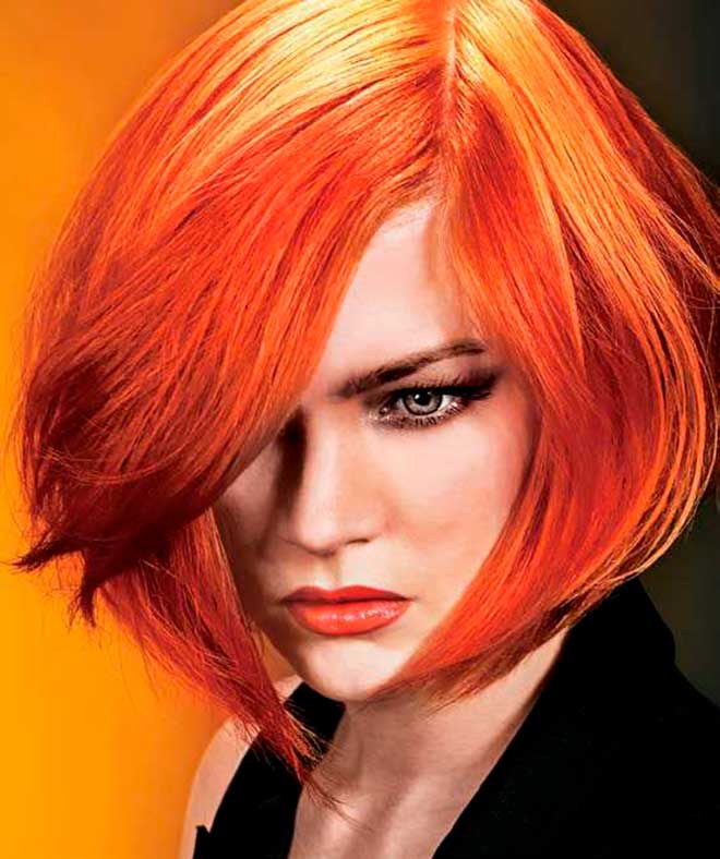 One of the cutest Sunrise orange Bob hairstyles to try