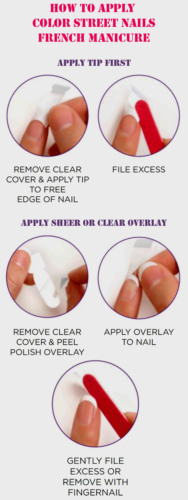 How to apply French Manicure by color street nails How to apply French Manicure by color street nails