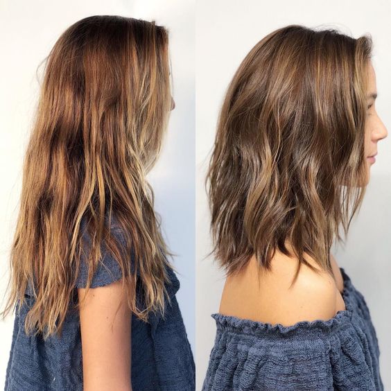 Before & after - Beachy weave finish shoulder Length Hair!