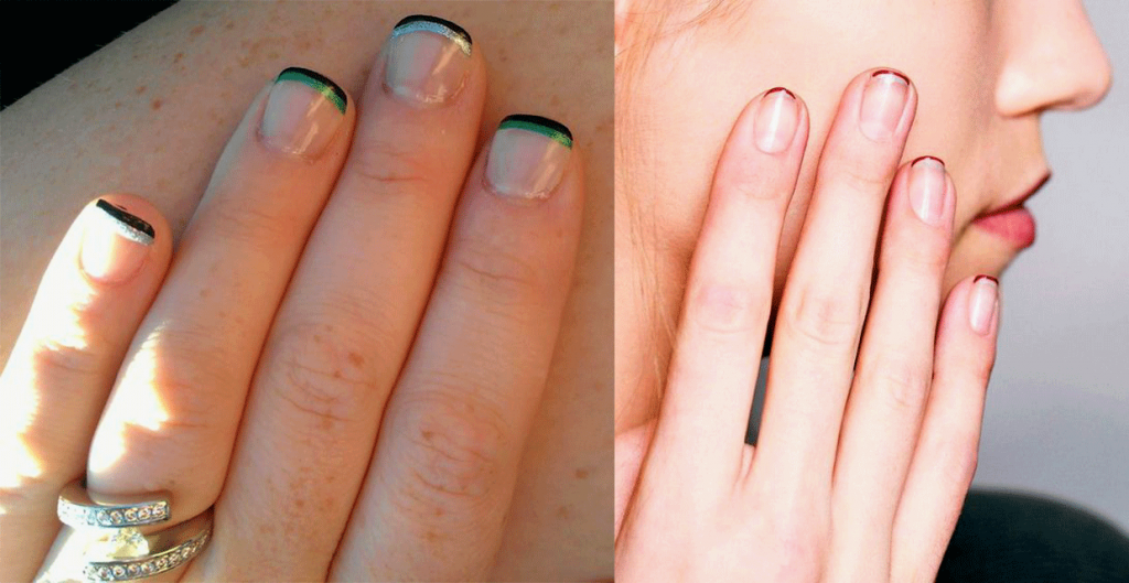 Double-Lined French tip nail designs