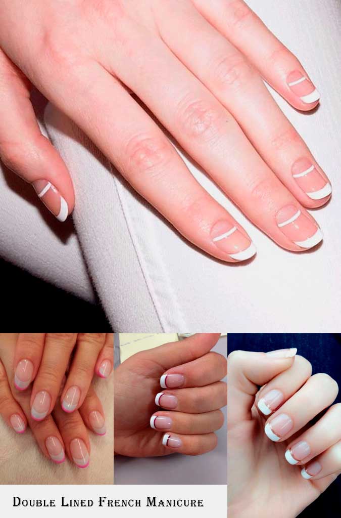 french manicure nails double line ideas Gorgeous double line french tip nail designs