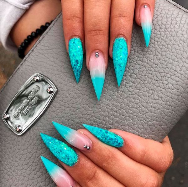 So Stylish Stiletto Shaped Unicorn Nails!