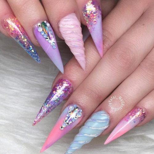 The Best 47 Unicorn Nails Designs And Tutorials To Try Stunning Unicorn Nails 500x500