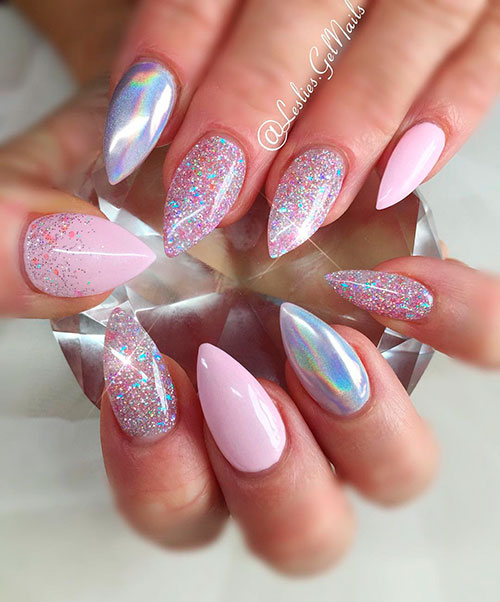 Unicorn Holographic Pigment Nail Within Cute Nails Set