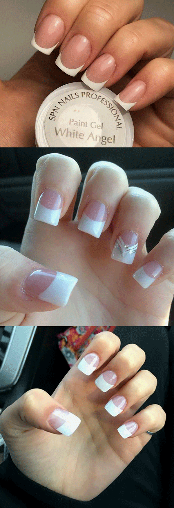 Stunning square white french tip nail designs