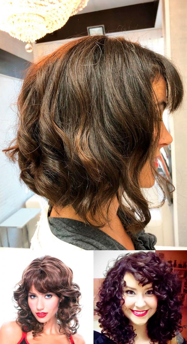 Stunning short curly hair with bangs looks