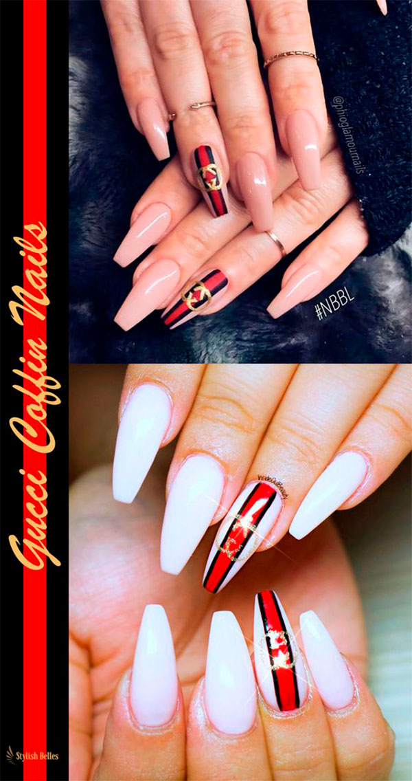 Amazing Gucci coffin nails Ideas!