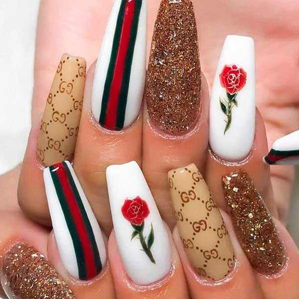 Amazing Gucci coffin nails