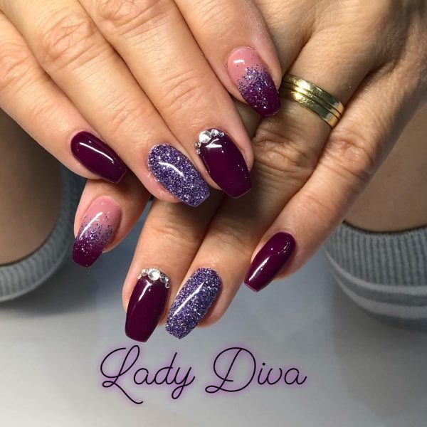 So Stunning Purple Coffin nails!