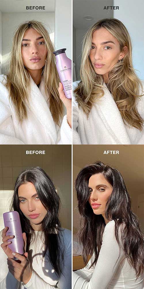 Pureology Hydrate Moisturizing Shampoo and Conditioner Set Before and After Pureology Hydrate Moisturizing Shampoo and Conditioner Set Before and After