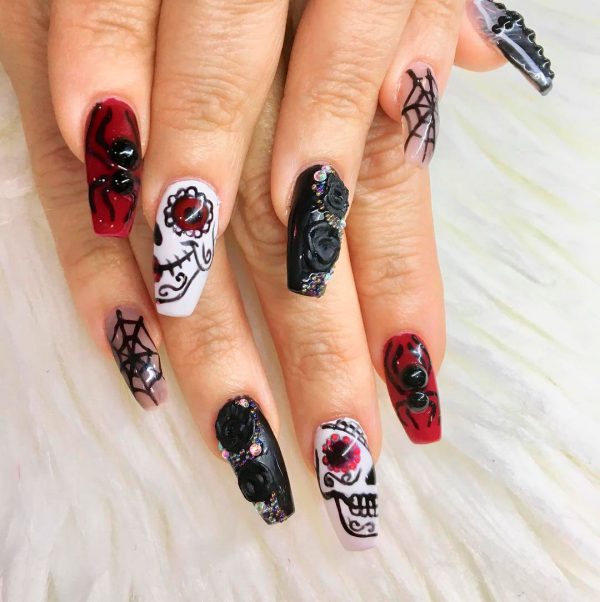 Amazing Miscellaneous Halloween Press On Nail in one design, best of Halloween nail designs to wear