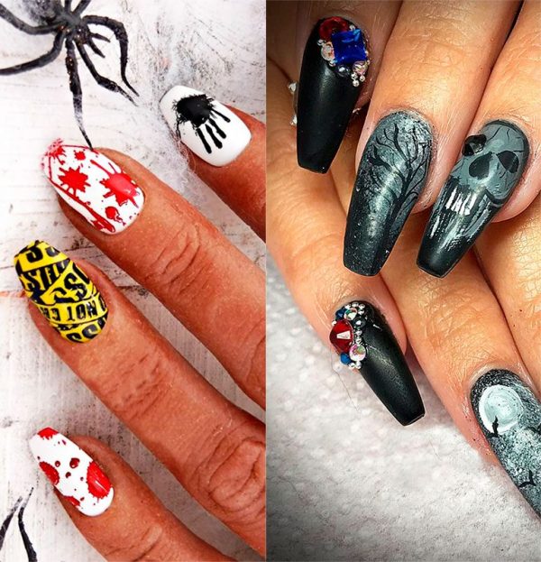 66+ Best Halloween Nail Designs in 2018, creepy coffin Halloween nails