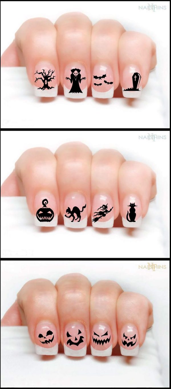 French Halloween nail art stickers for best Halloween nail designs