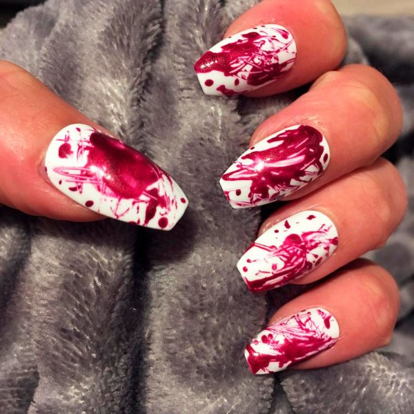 Amazing Halloween Bloody Nails one of the best Halloween nail designs