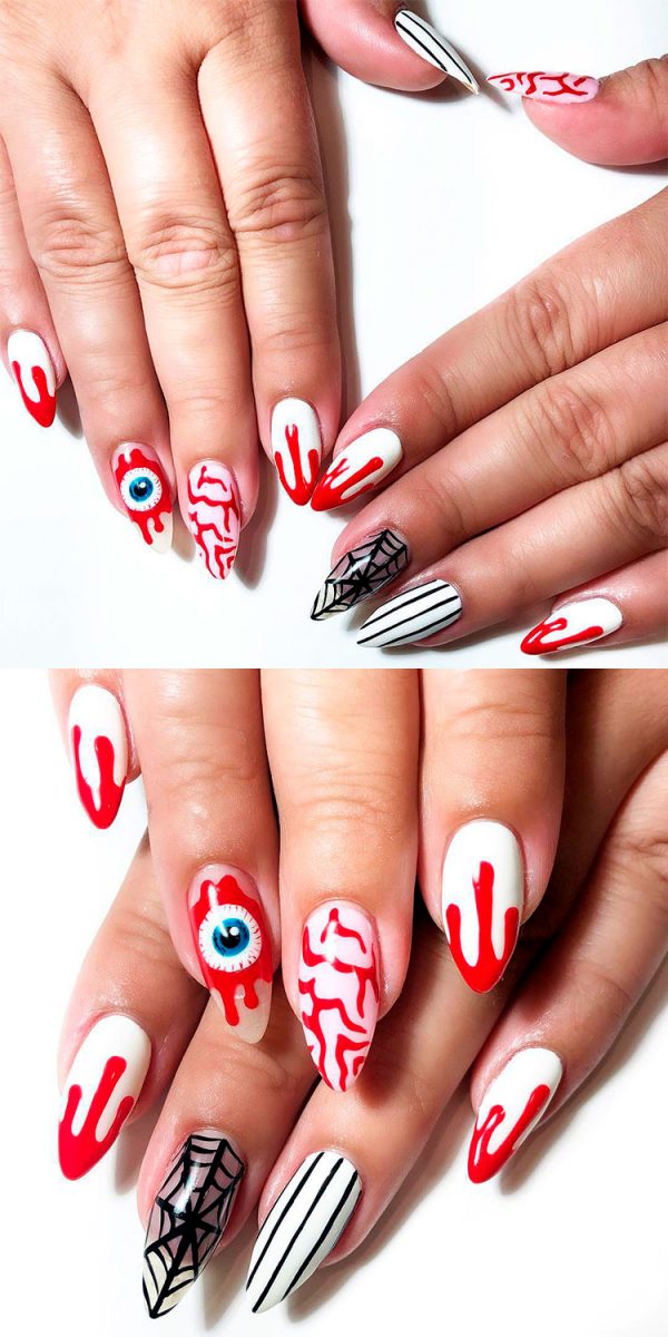 Bloody Halloween Press On Nails are so creepy Halloween nails to try