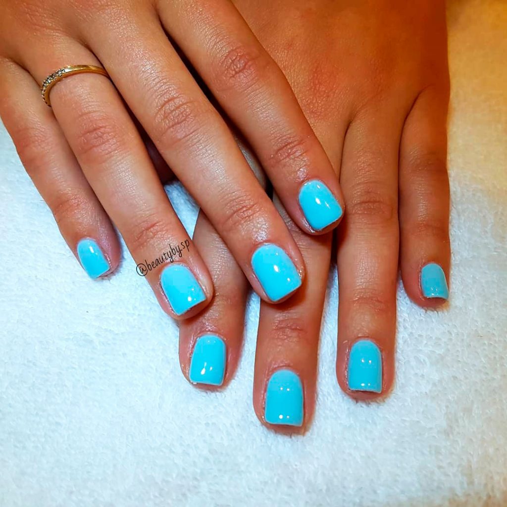 Stunning Light blue acrylic nails!