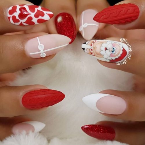 Cute Red Santa Christmas Nails!