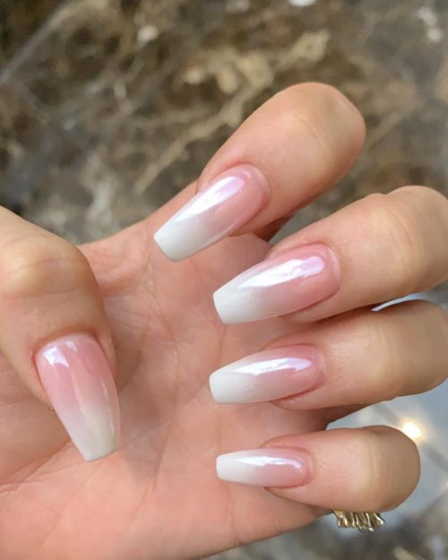 Beautiful ombré French nails!