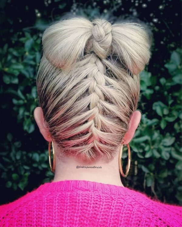 Cute Three Strand Braid Around the Middle of The Bow Cute Three Strand Braid Around the Middle of The Bow