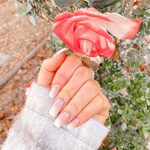 Cute gel french ombre nails coffin shaped, french ombre gel nails step by step Cute gel french ombre nails coffin shaped, french ombre gel nails step by step