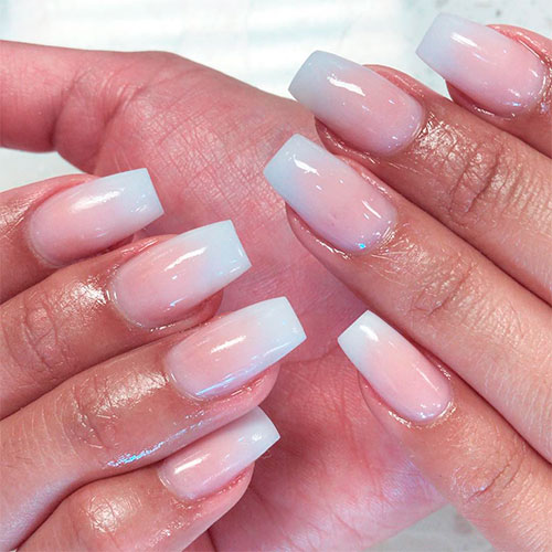So cute ombre french tip coffin nails that make you stylish all the time!