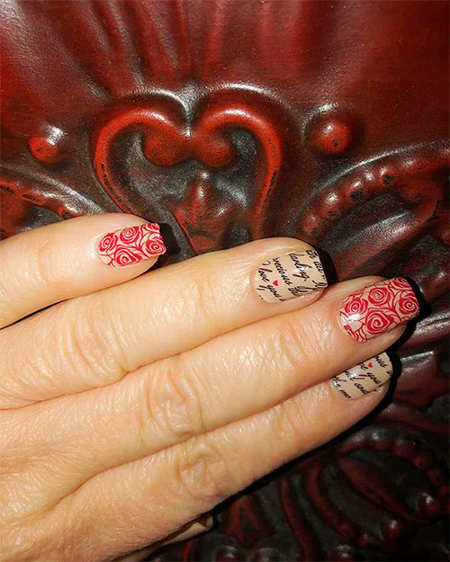 Rose & Prose valentine day nails