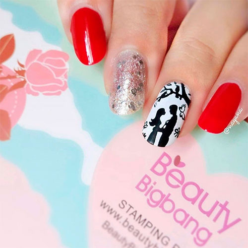 Cute Romantic Nails for Valentine's Day