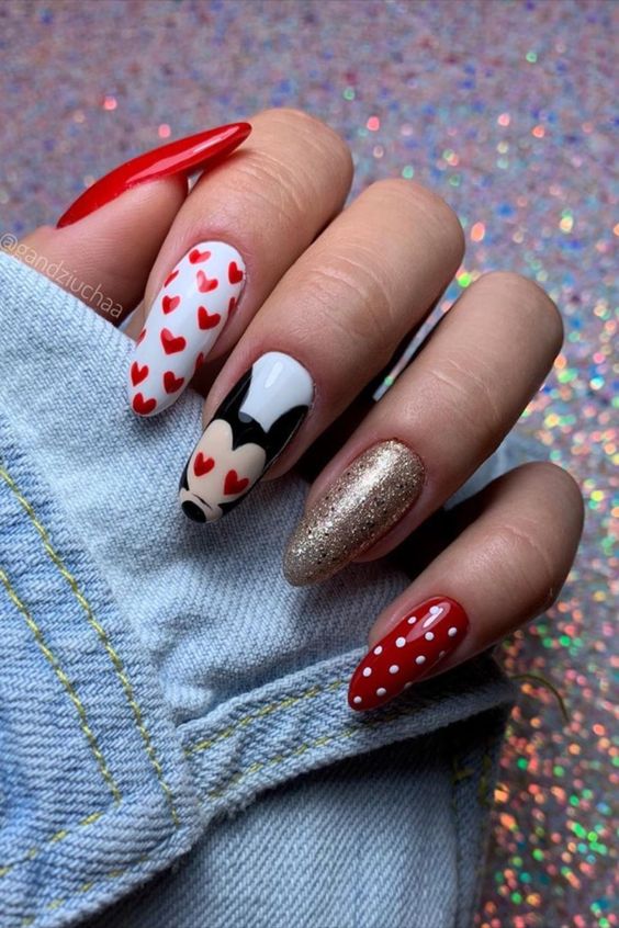 Featured image of post Red Valentines Day Nails Coffin Shape
