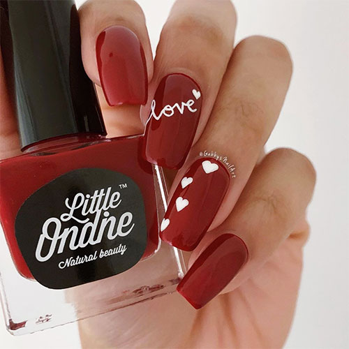 Stunning red nails for valentine's day!