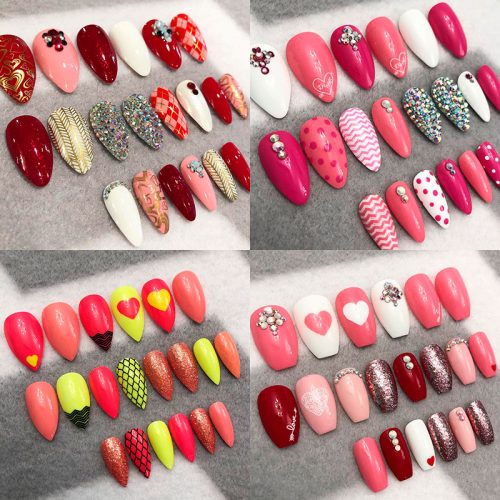 Valentine’s day Press-on Nails Ideas!