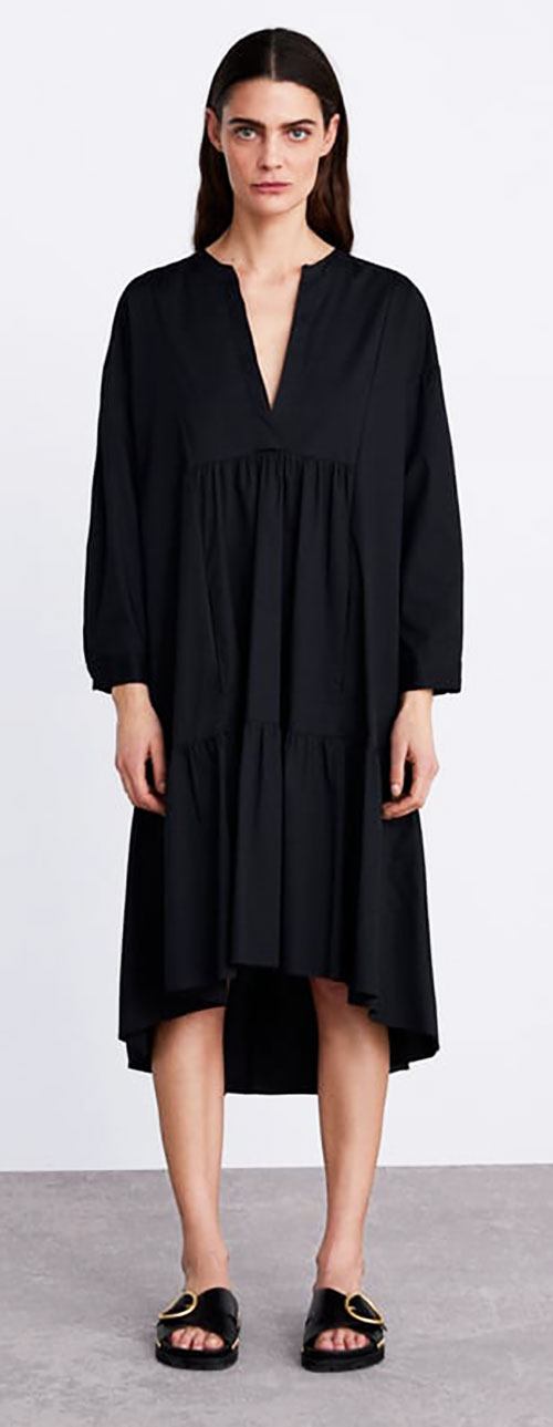 Amazing zara poplin dress black for spring/summer 2019