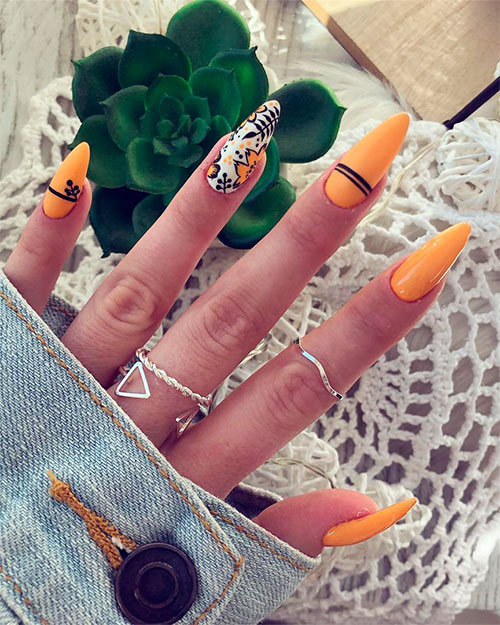 Cute long almond spring nails for spring 2019