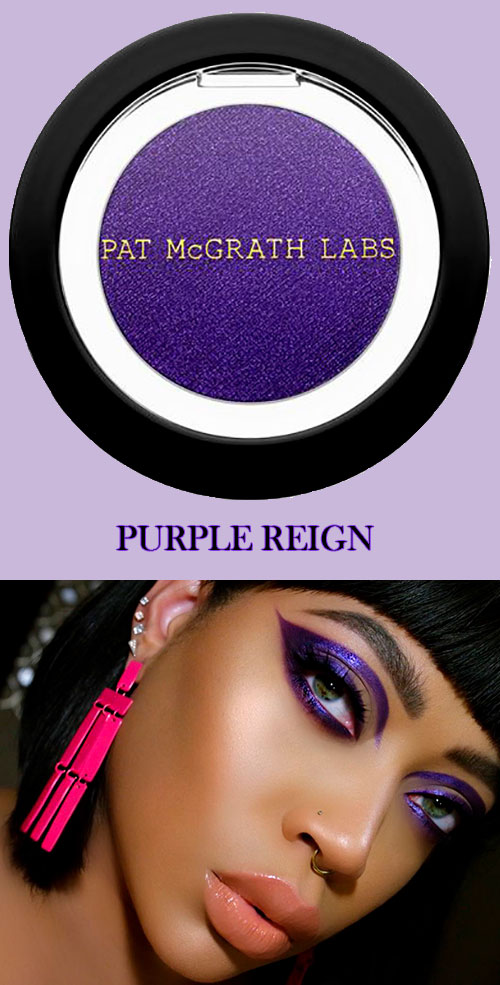 Makeup look with Eyedols PURPLE REIGN shade Pat McGrath Labs Eyedols Eye Shadow Singles - PURPLE REIGN Eyeshadow