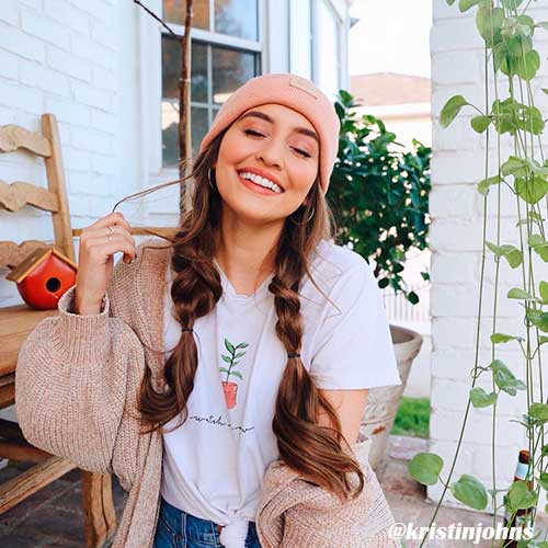 Simple pigtail hairstyle for long hair Simple pigtail braids hairstyle for long hair
