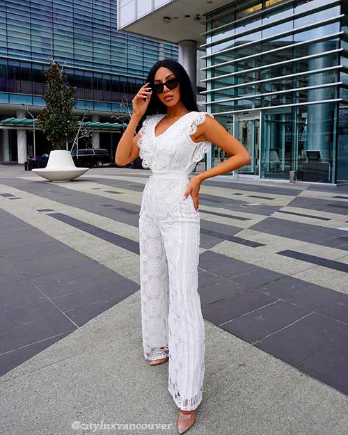 Stunning summer white lace jumpsuit!