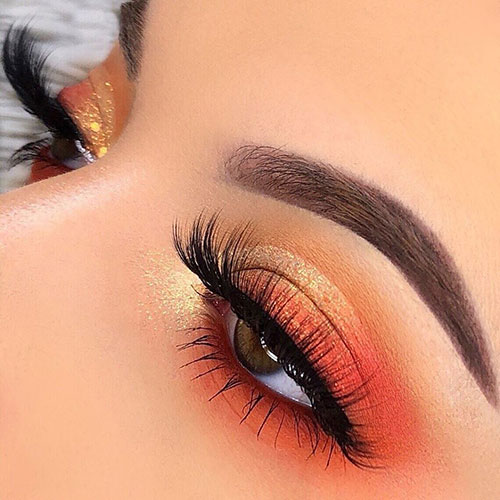 Gorgeous eye makeup look uses ColourPop Orange You Glad Palette
