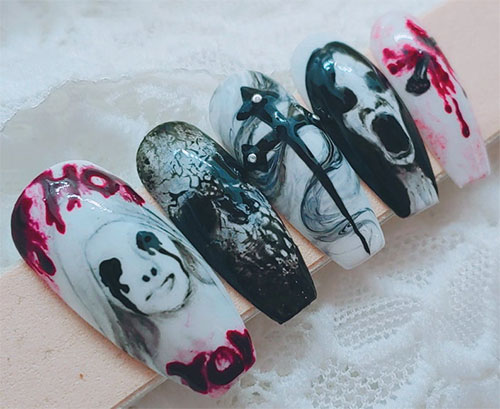 Horror Halloween press on nails 2019 are best Halloween nail designs to try